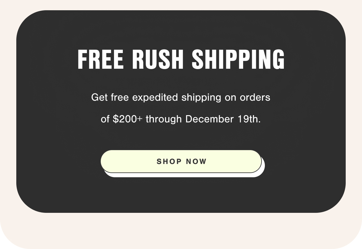 Holiday Shipping Note