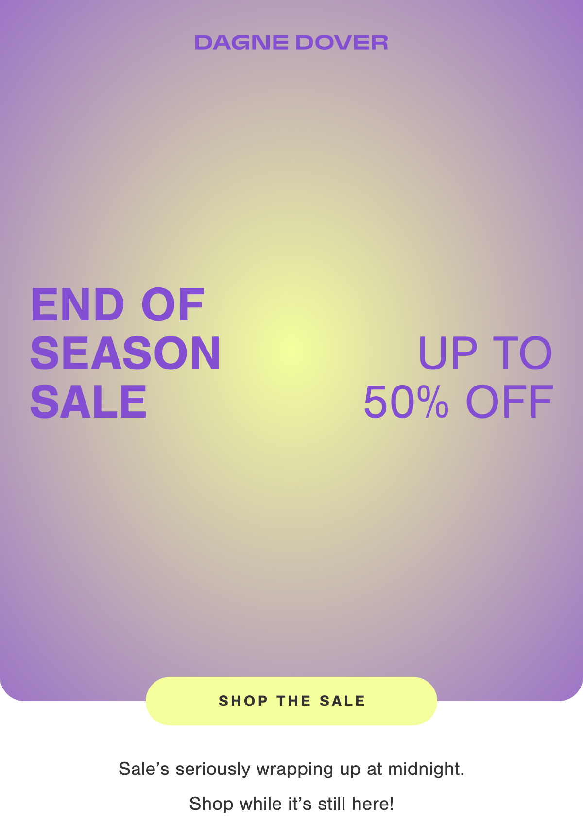 End of Season Sale. Up to 50% Off.