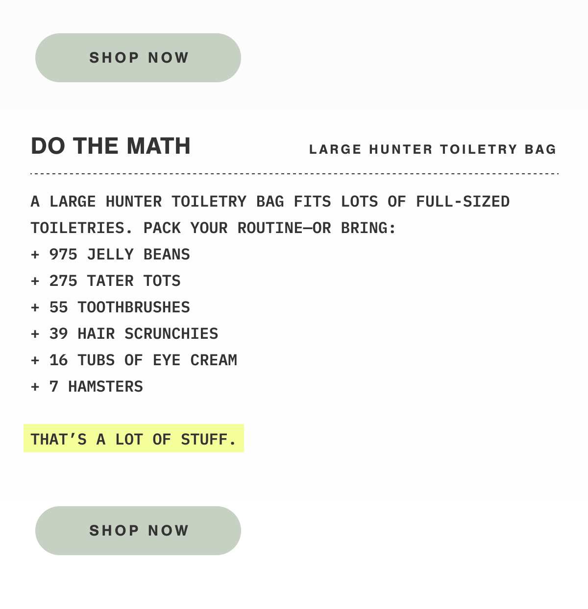 Do The Math. Shop Hunter Toiletry Bag.