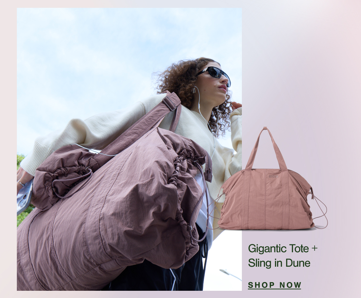 Gigantic Tote + Sling in Dune. SHOP NOW.
