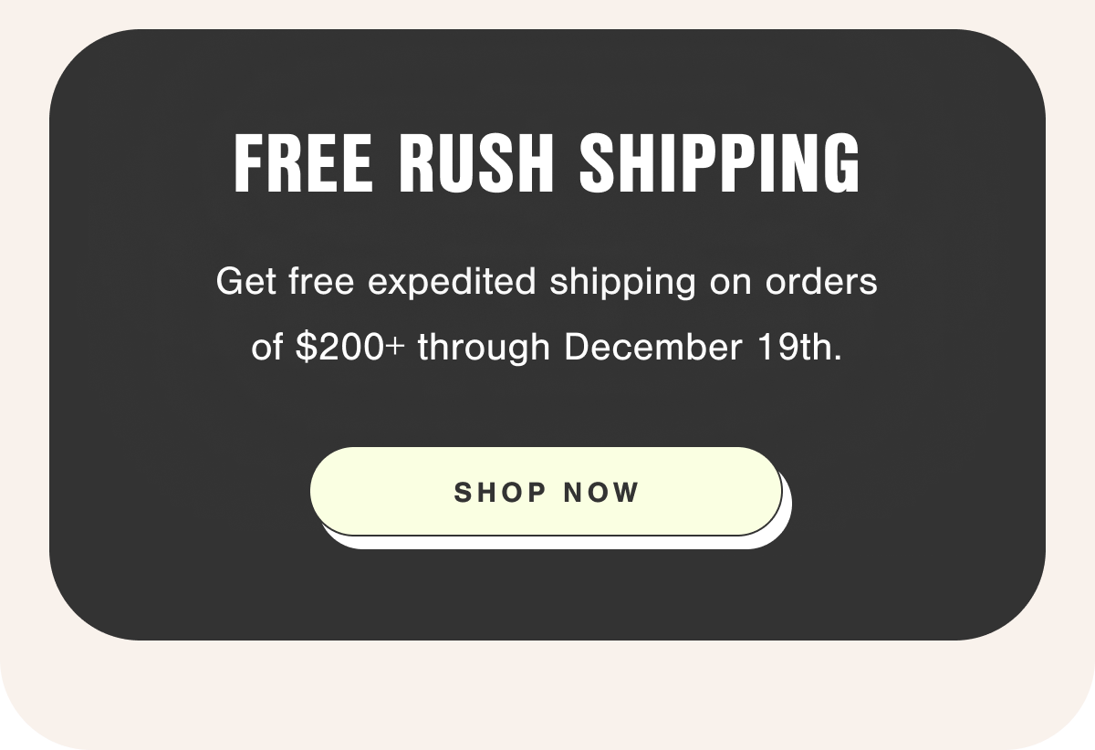 Holiday Shipping Note.