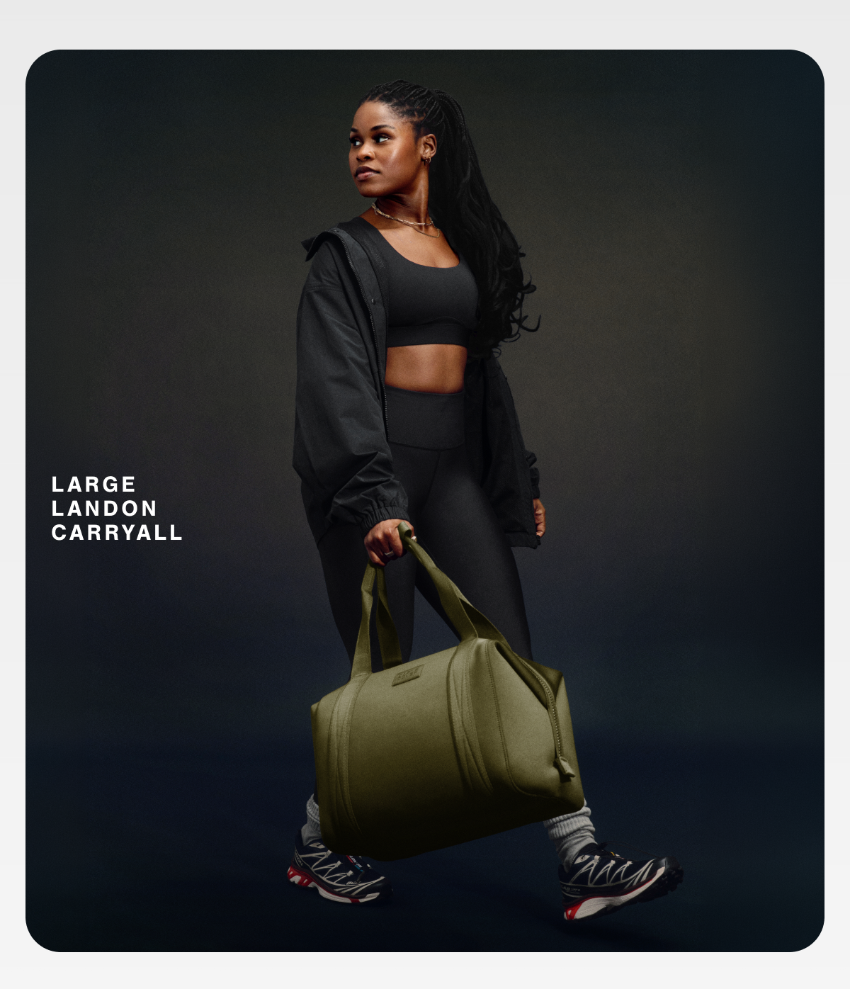 LARGE LANDON CARRYALL IN DARK MOSS.