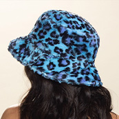 Women's Fur Bucket Hat | Blue Lynx