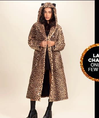 Classic Women's Long Faux Fur Coat | Sri Lankan Leopard Print
