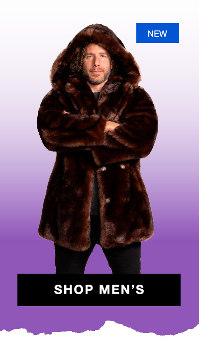 Hooded Men's Faux Fur Coat | Brown Wolf