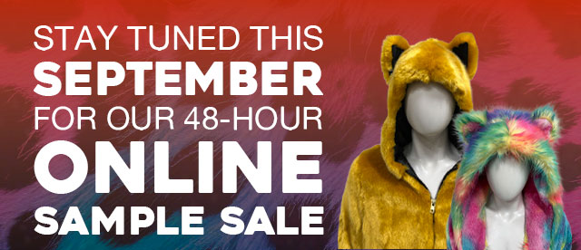 Stay tuned for our 48 hour ONLINE sample sale