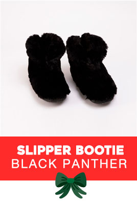 Black Panther Faux Fur Slipper Bootie