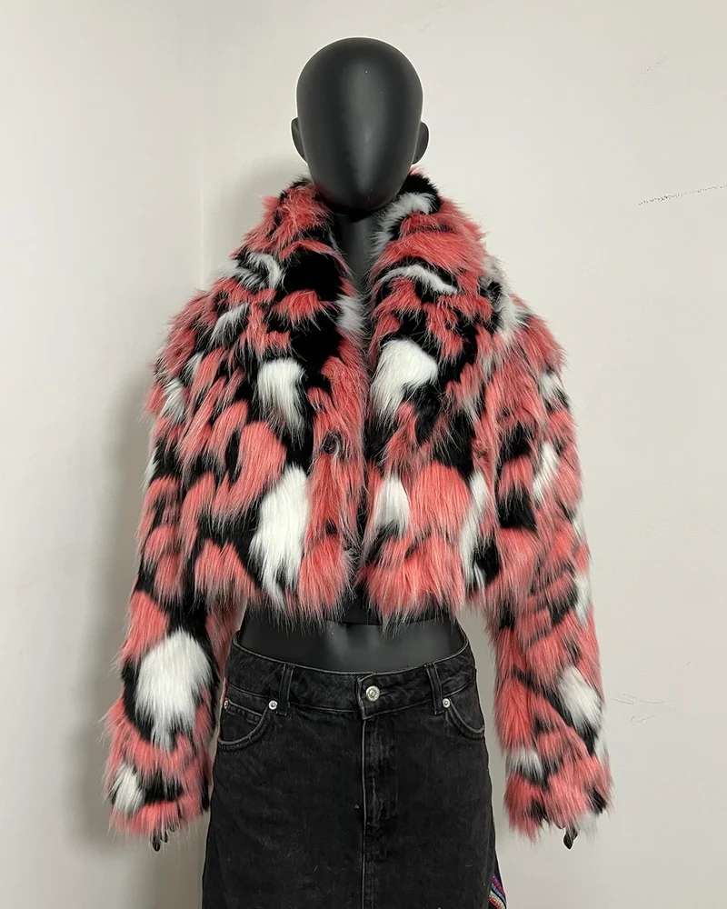 *One Of A Kind / Prototype* Coral Cat Collared Cropped Jacket - SMALL