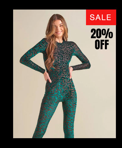 Women's Green Full Bodysuit | Emerald Tiger
