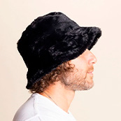 men's Fur Bucket Hat | Black Panther