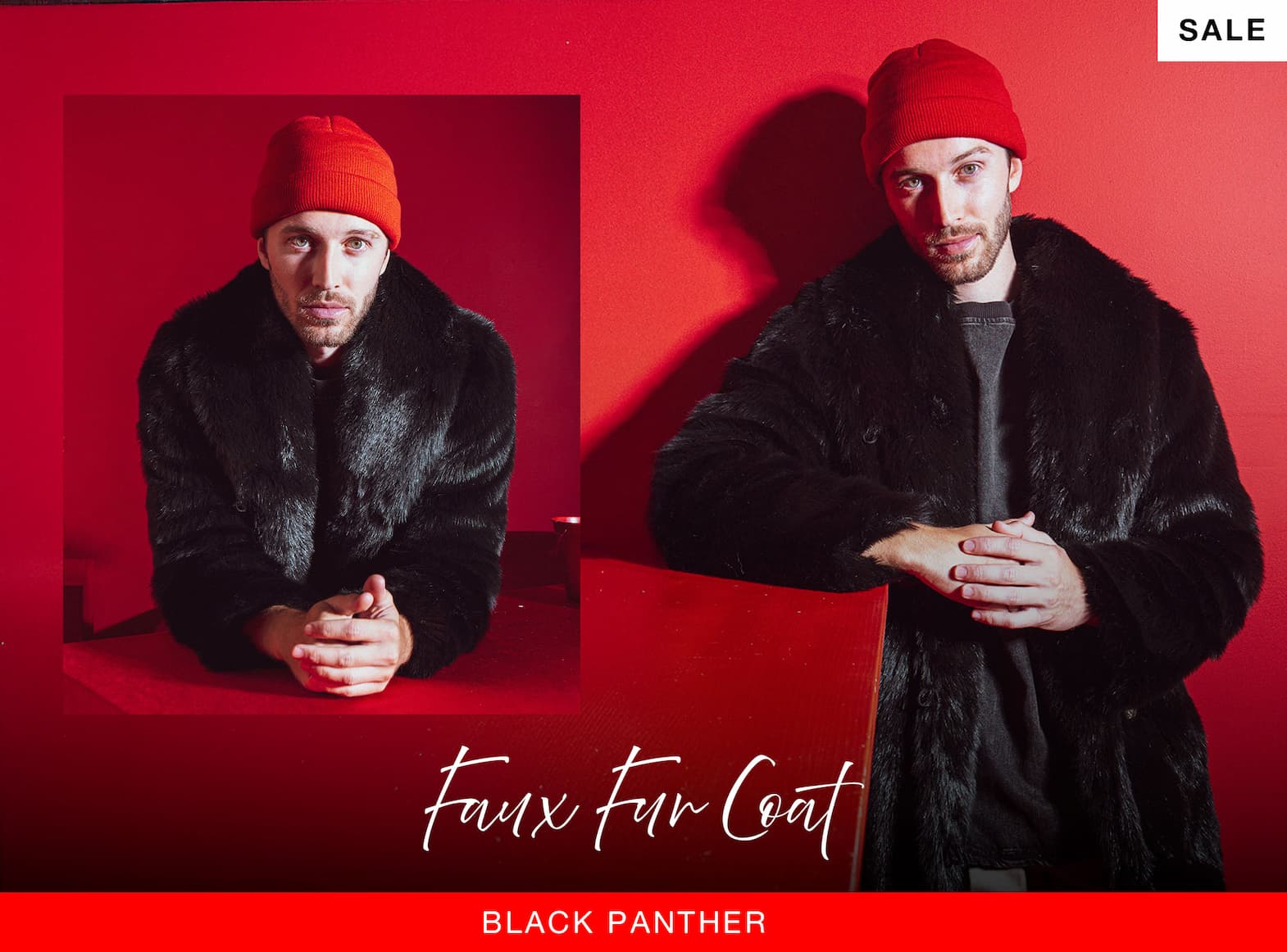 Men's Faux Fur Coat | Black Panther
