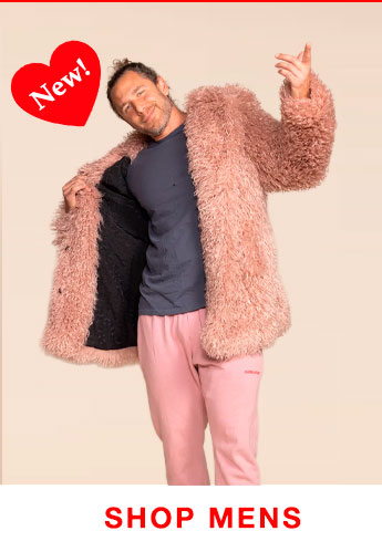 Classic Men's Pink Faux Fur Coat | LaPerm Cat
