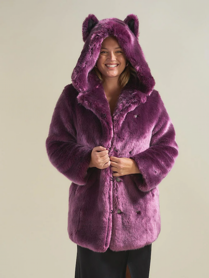 Faux Fur Coat | Lavender Wolf