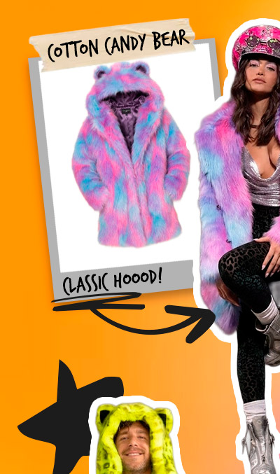 Classic Women's Faux Fur Coat | Cotton Candy Bear
