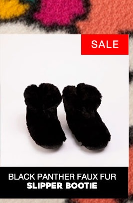 Black Panther Faux Fur Slipper Bootie