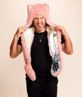 Pink Caribbean Wolf Faux Fur Hood | Men's