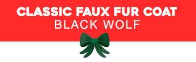 Classic Faux Fur Coat | Black Wolf