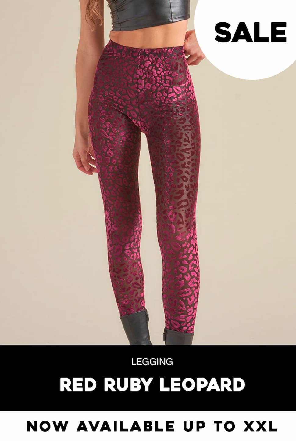 Women's Velvet Leggings | Red Ruby Leopard