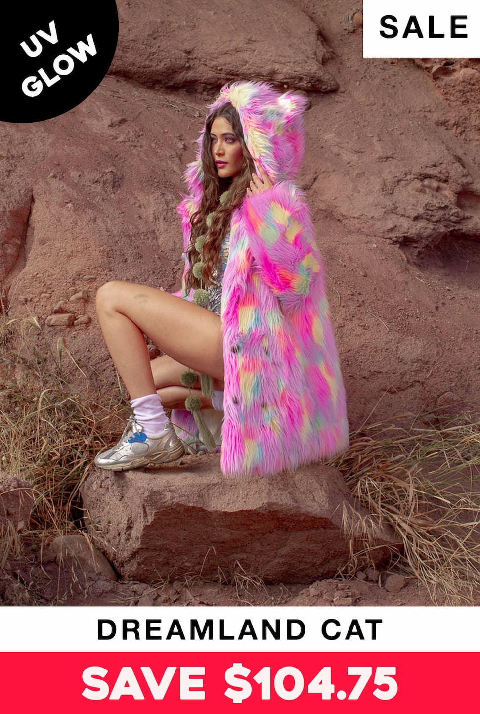 Classic Women's Faux Fur Coat | Dreamland Cat