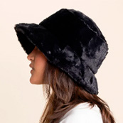 Women's Fur Bucket Hat | Black Panther