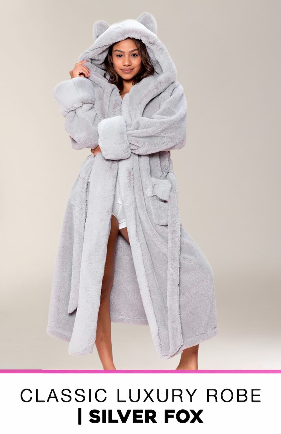 Classic Women's Luxury Grey Robe | Silver Fox