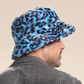 Men's Fur Bucket Hat | Blue Lynx