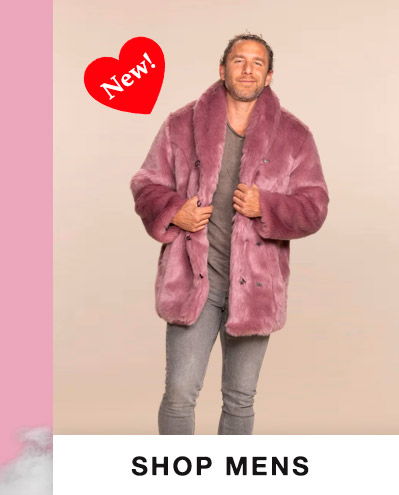 Men's Purple Faux Fur Coat | Lavender Panther