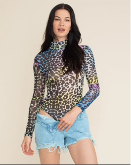 Women's Rainbow Mesh Bodysuit | Rainbow Panther