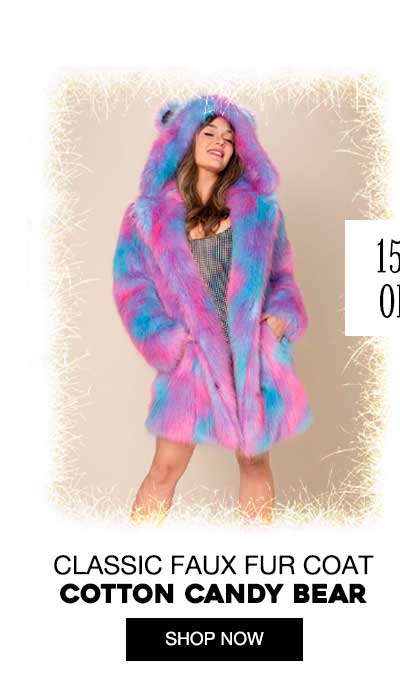Classic Women's Faux Fur Coat | Cotton Candy Bear