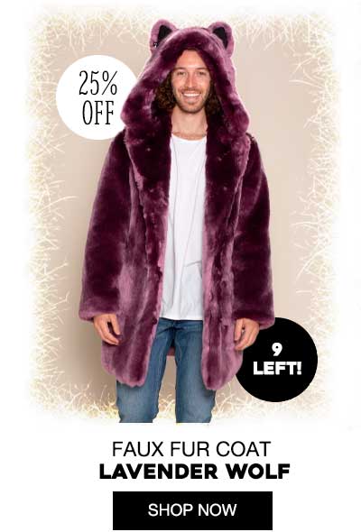 Classic Men's Faux Fur Coat | Lavender Wolf