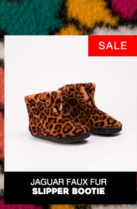 Jaguar Faux Fur Slipper Bootie