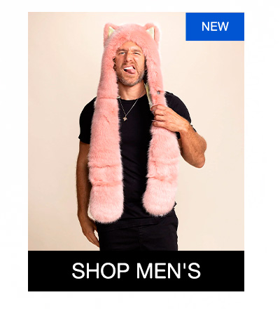  New Pink Caribbean Wolf Faux Fur Hood | Men's