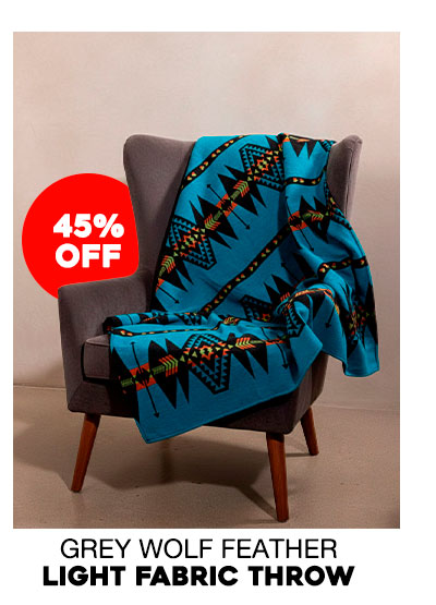 Grey Wolf Feather Light Fabric Throw