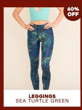 Women's Leggings | Sea Turtle Green