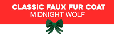 Classic Faux Fur Coat | Midnight Wolf