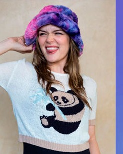 Women's Fur Bucket Hat | Tie-Dye Cotton Candy