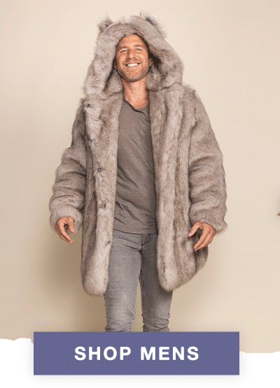 Classic Men's Faux Fur Coat | Arctic Wolf
