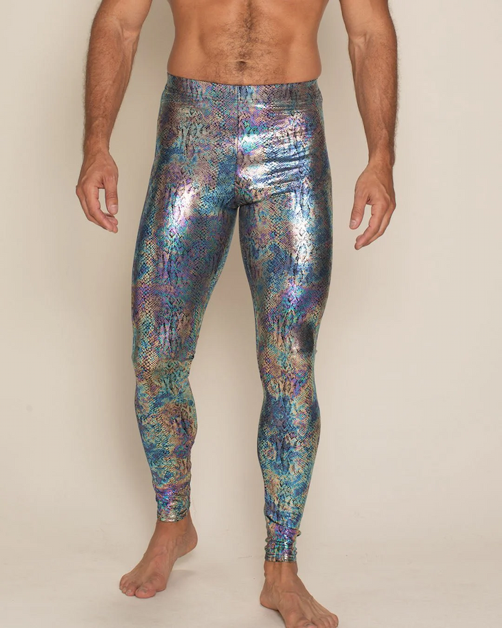 Metallic Leggings | Holographic Snakeskin