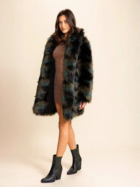 Women's Faux Fur Coat | Camo Cat | Made-To-Order