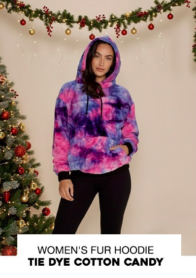 Women's Fur Hoodie | Tie-Dye Cotton Candy Kitty