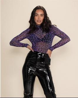 Women's Purple Mesh Bodysuit | Violet Panther