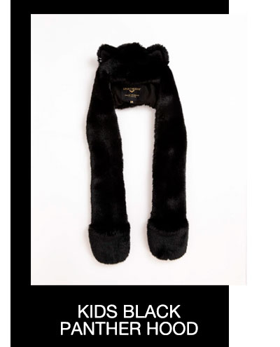 Kids Black Panther Plush Collector Edition Faux Fur Hood