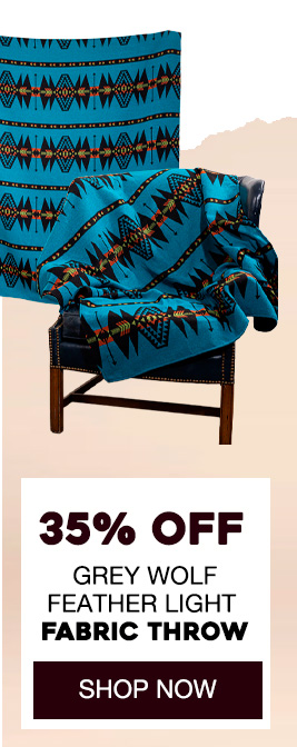 Grey Wolf Feather Light Fabric Throw