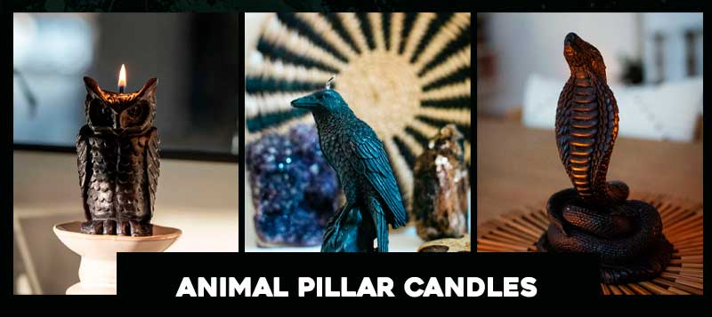 Black Pillar Candles | Animal