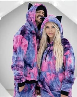 Classic Women's Fur Hoodie | Tie Dye Cotton Candy Kitty