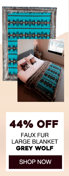 *Almost Purfect* Faux Fur Large Blanket | Grey Wolf