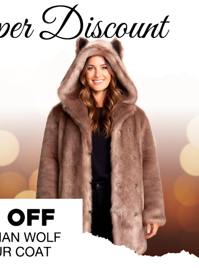 Classic Women's Brown Faux Fur Coat | Italian Wolf