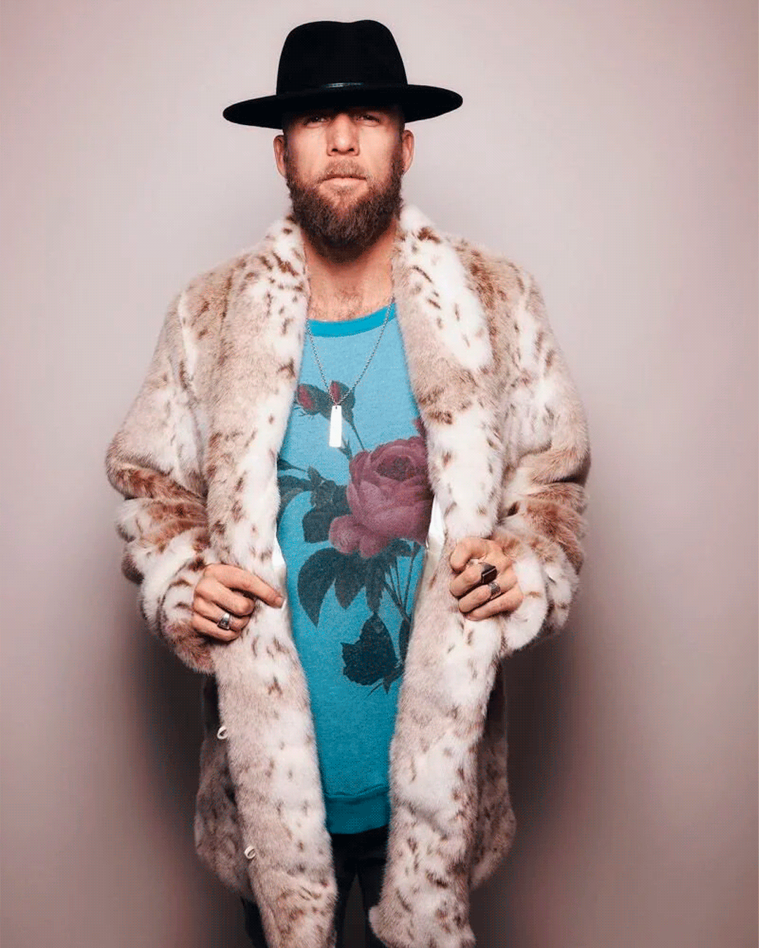 Faux Fur Coat | Siberian Snow Leopard Print