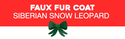 Faux Fur Coat | Siberian Snow Leopard Print