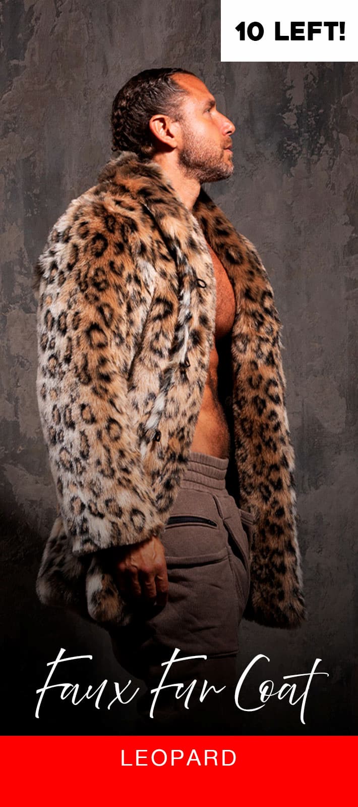 Men's Faux Fur Coat | Leopard Print